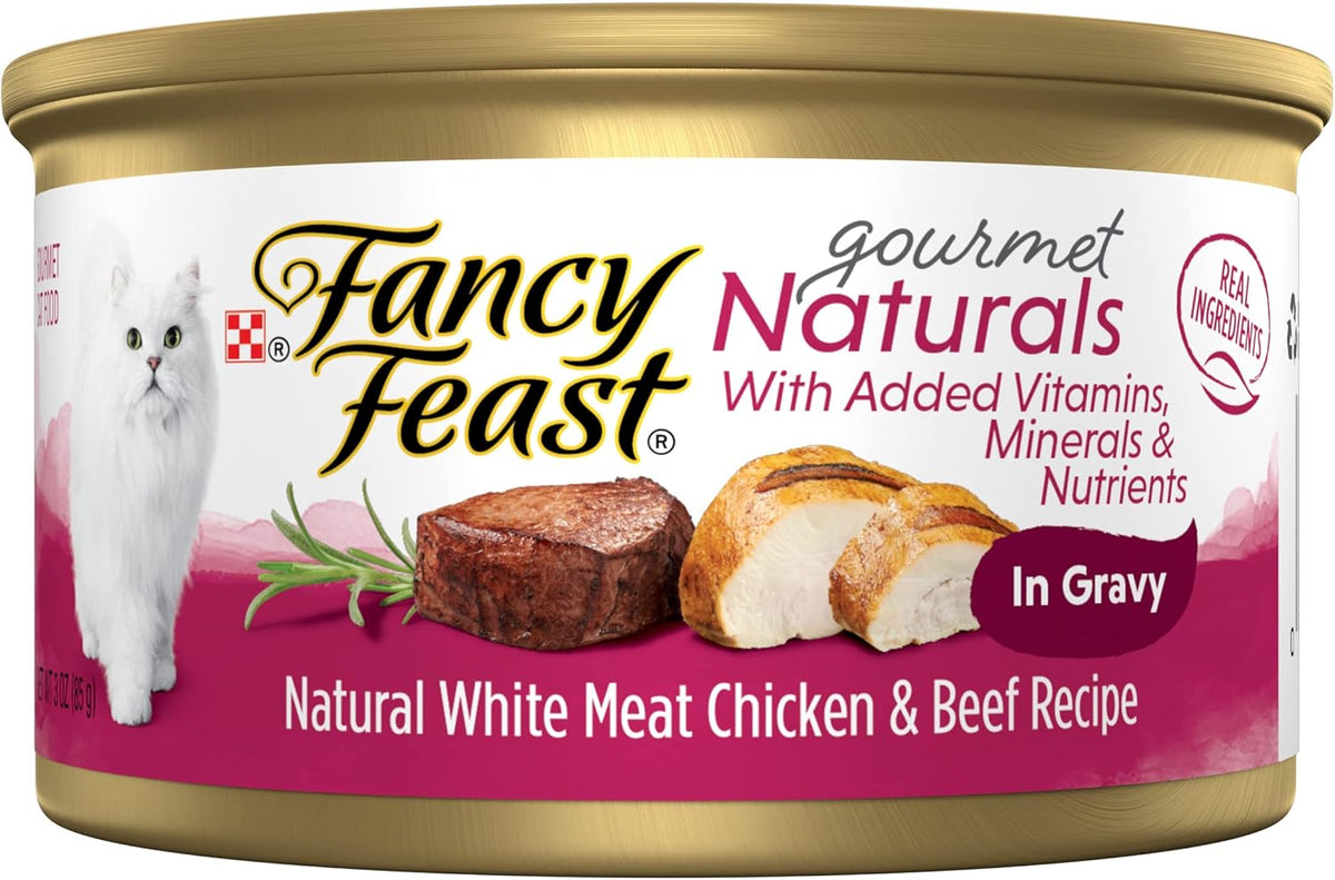 Purina Fancy Feast Gravy Lovers, Poultry & Beef Wet Cat Food, 3oz, 24-Pack