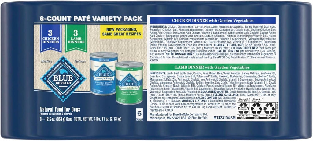 Blue Buffalo Homestyle Recipe Chicken Adult Wet Dog Food, 12.5 oz, 12 ct