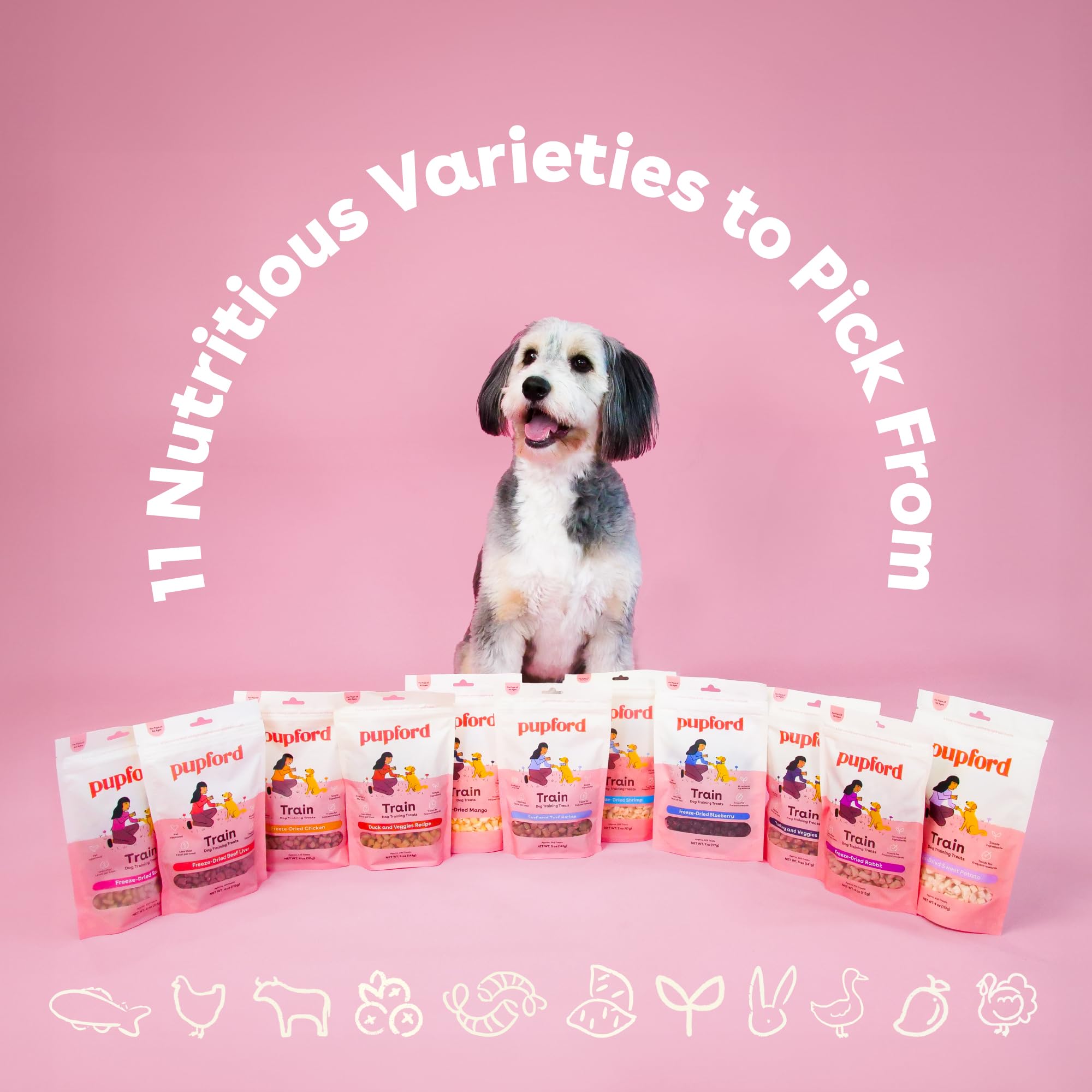 Pupford Freeze Dried Training Treats for Dogs & Puppies (Chicken, 4 oz)