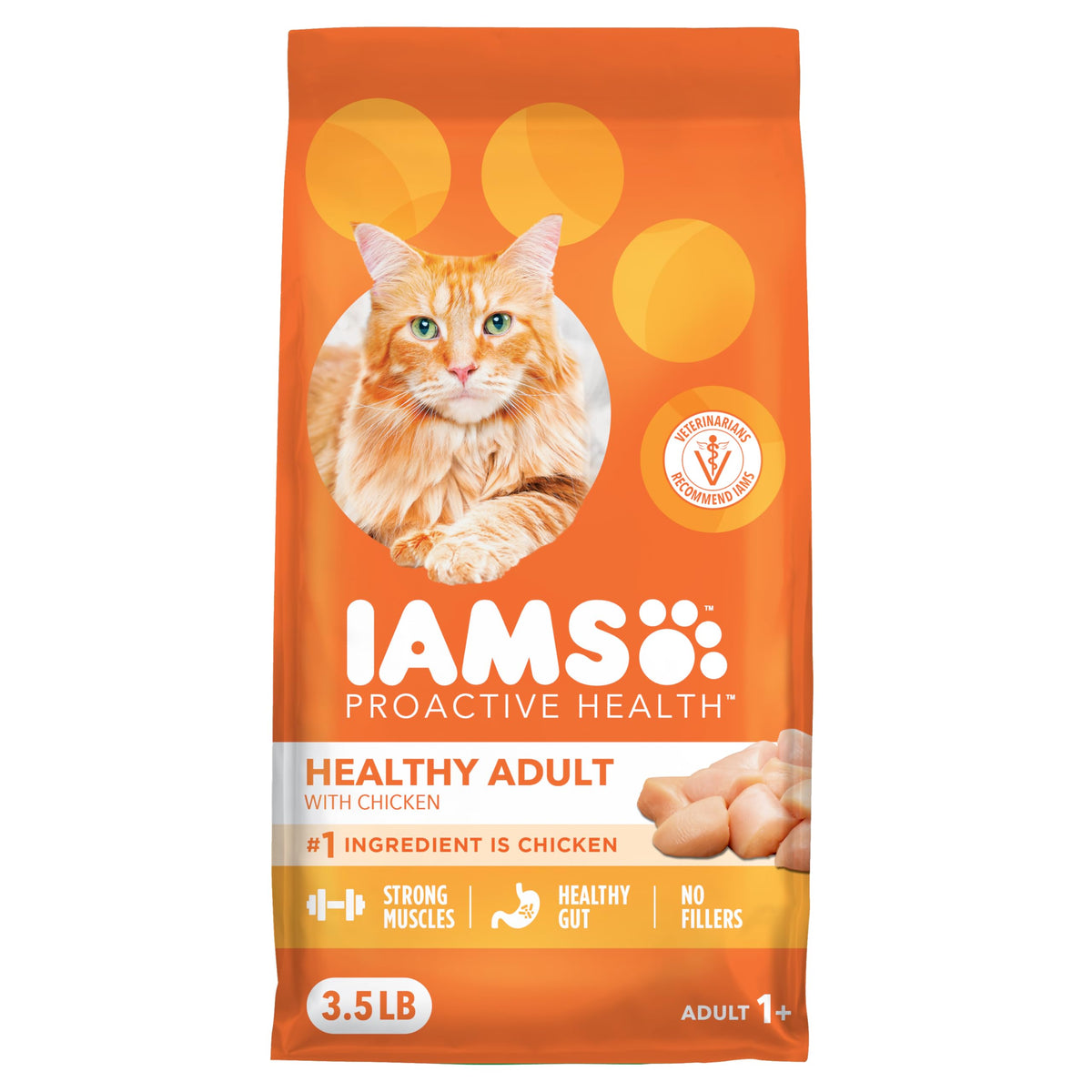 IAMS Proactive Health Healthy Adult Dry Cat Food, Chicken, 16 lb