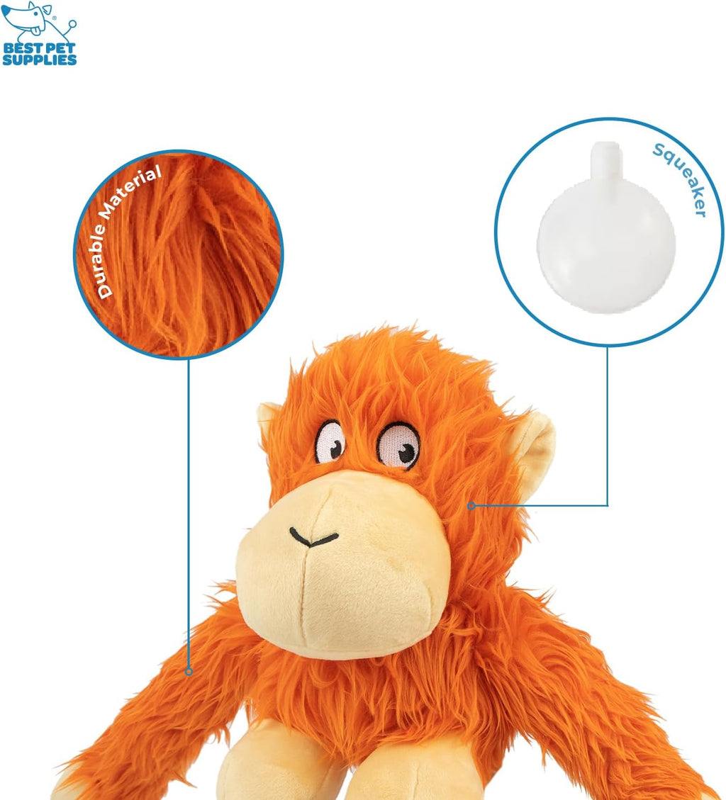 Best Pet Supplies Interactive Squeaky Dog Toy - Crinkle Duck, Yellow