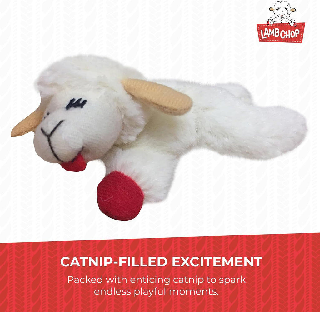 Multipet Lamb Chop Dog Plush Toy - Squeaky Toy for All Dogs - Extra Soft Plush - Stuffed Animal Dog Toy for Cuddling & Playing - Cute Pet Toy (6", Cream)