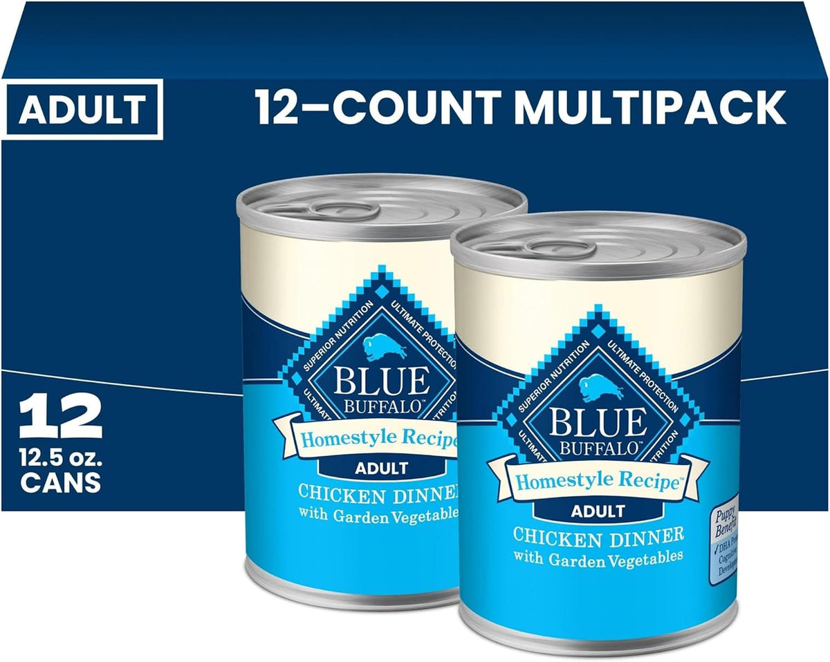 Blue Buffalo Homestyle Recipe Chicken Adult Wet Dog Food, 12.5 oz, 12 ct
