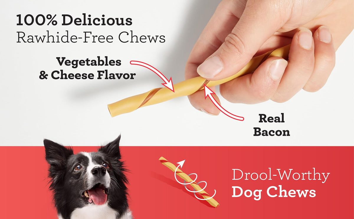 DreamBone Twist Sticks Rawhide-Free Dog Treats With Real Protein, 50 Count