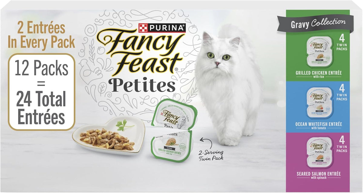 Purina Fancy Feast Gravy Lovers, Poultry & Beef Wet Cat Food, 3oz, 24-Pack