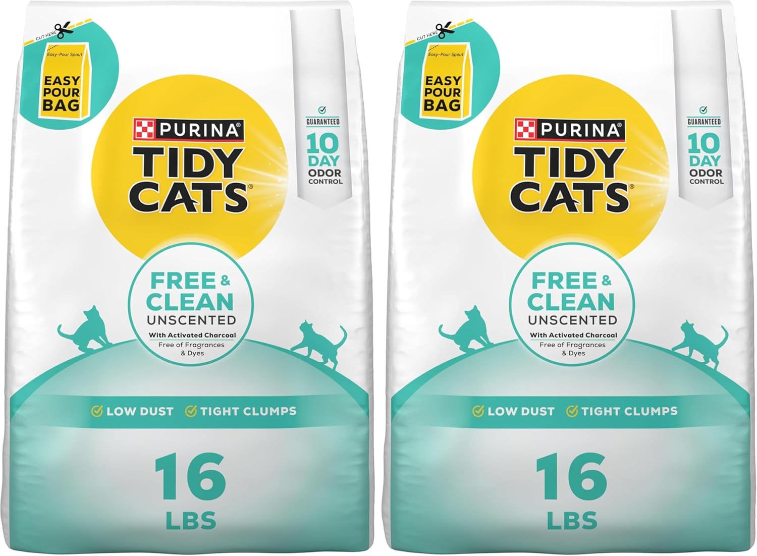 Purina Tidy Cats Free and Clean Unscented Clumping Cat Litter, 38 lb Box