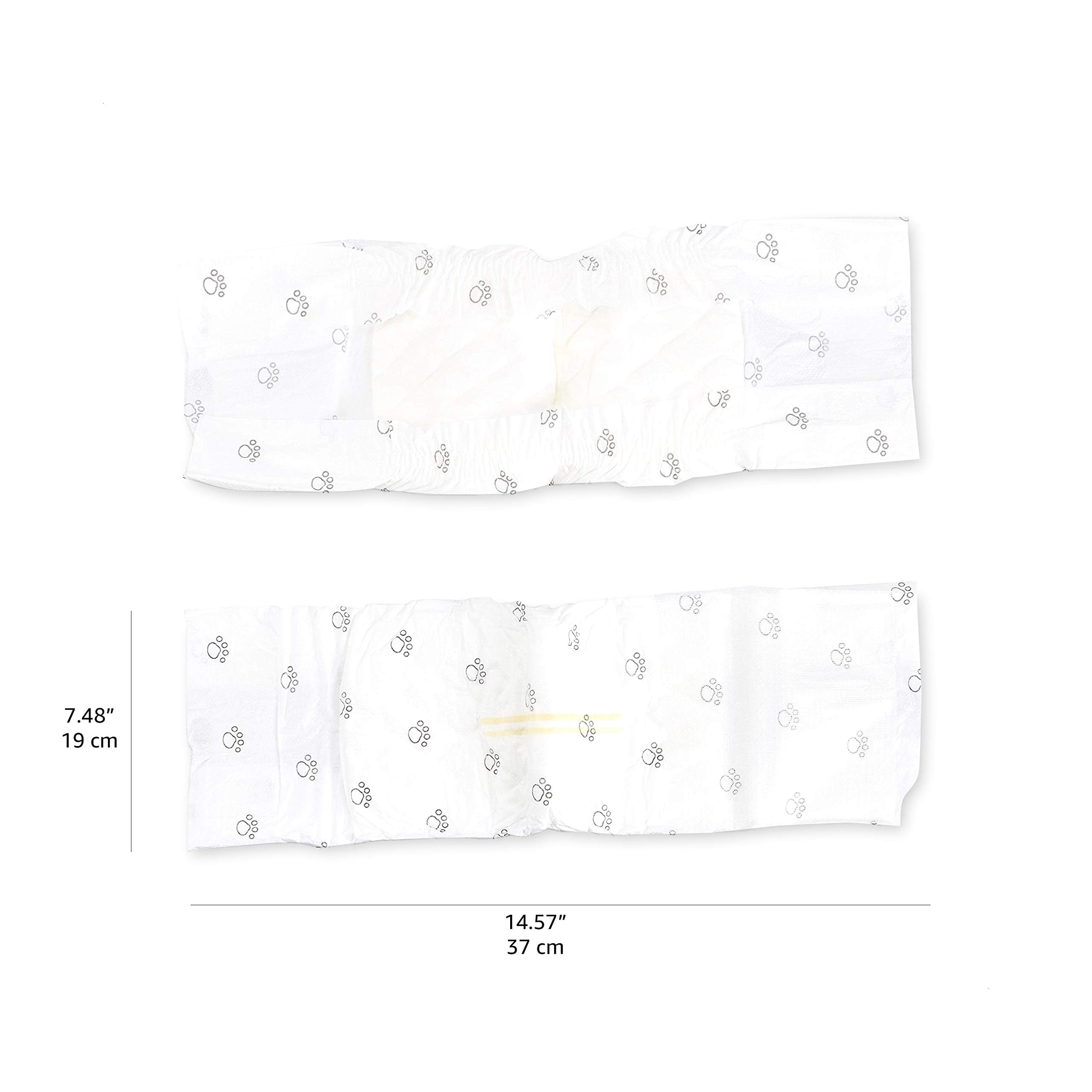 Amazon Basics Absorbent, Leakproof Male Dog Wrap Disposable Diapers with Wetness Indicator, Breathable, Small, White, 50-Pack