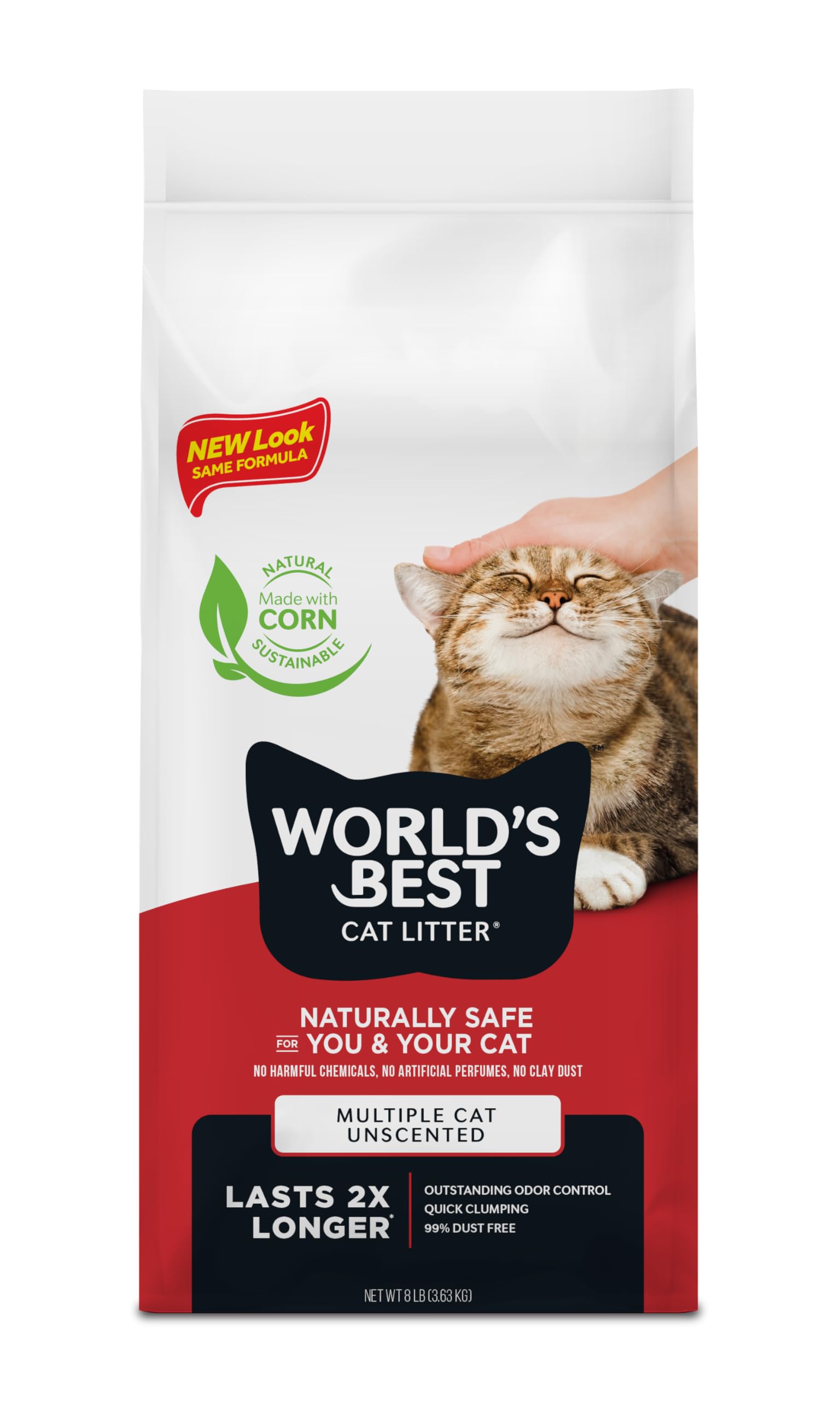 World's Best Cat Litter, Multiple Cat, Unscented, Odor Control, 15 lb Bag