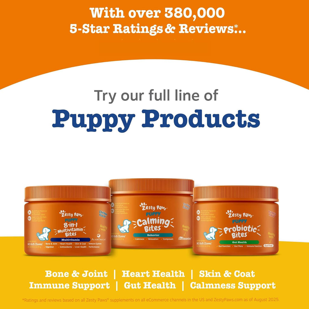 Zesty Paws Dog Vitamins - Dog Multivitamin Chews, Bison, 90 Ct