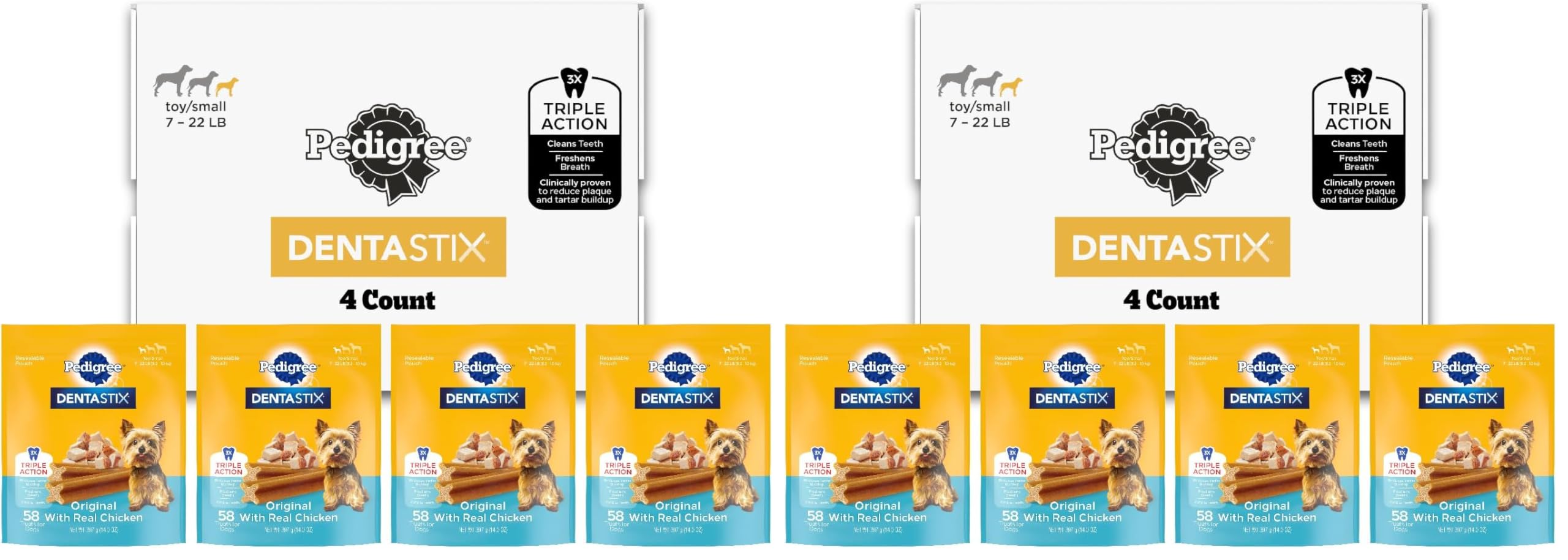 Pedigree Dentastix Small & Toy Breed Dental Dog Treats, Fresh, 102 Count
