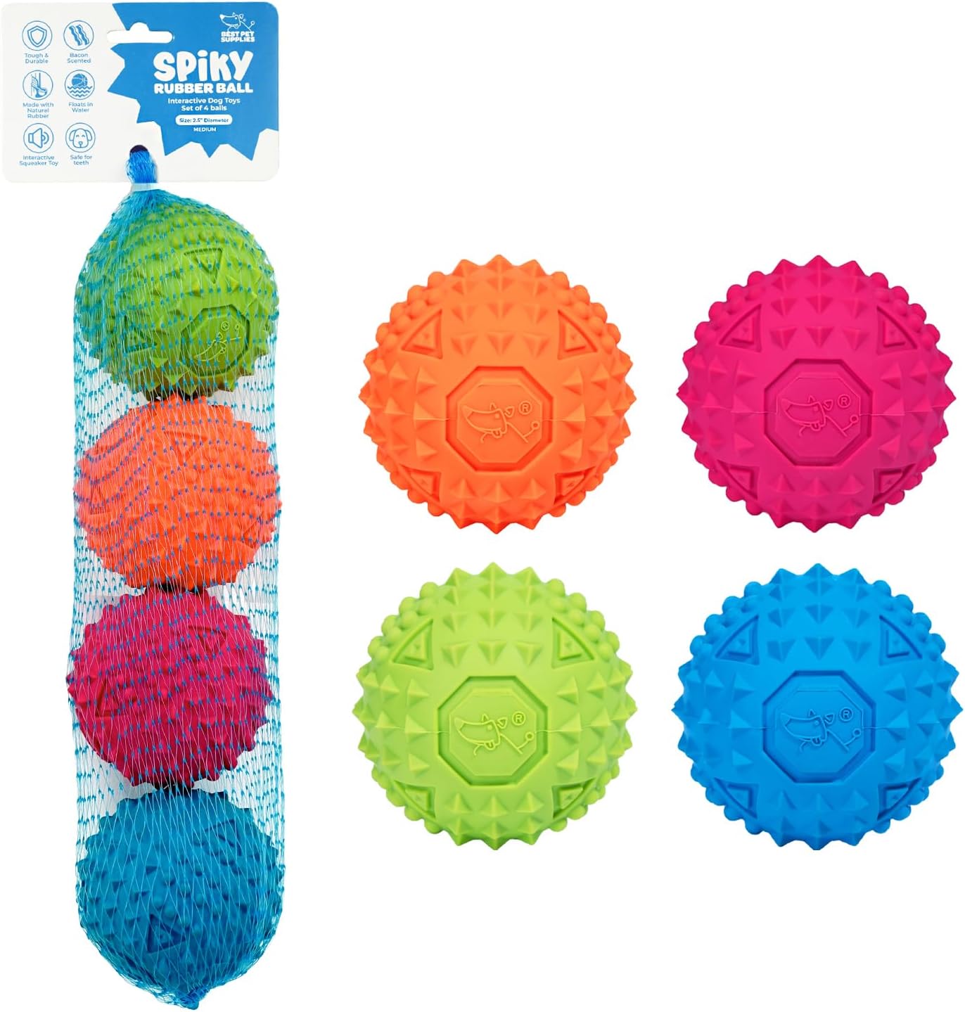 Best Pet Supplies Interactive Squeaky Dog Toy - Crinkle Duck, Yellow