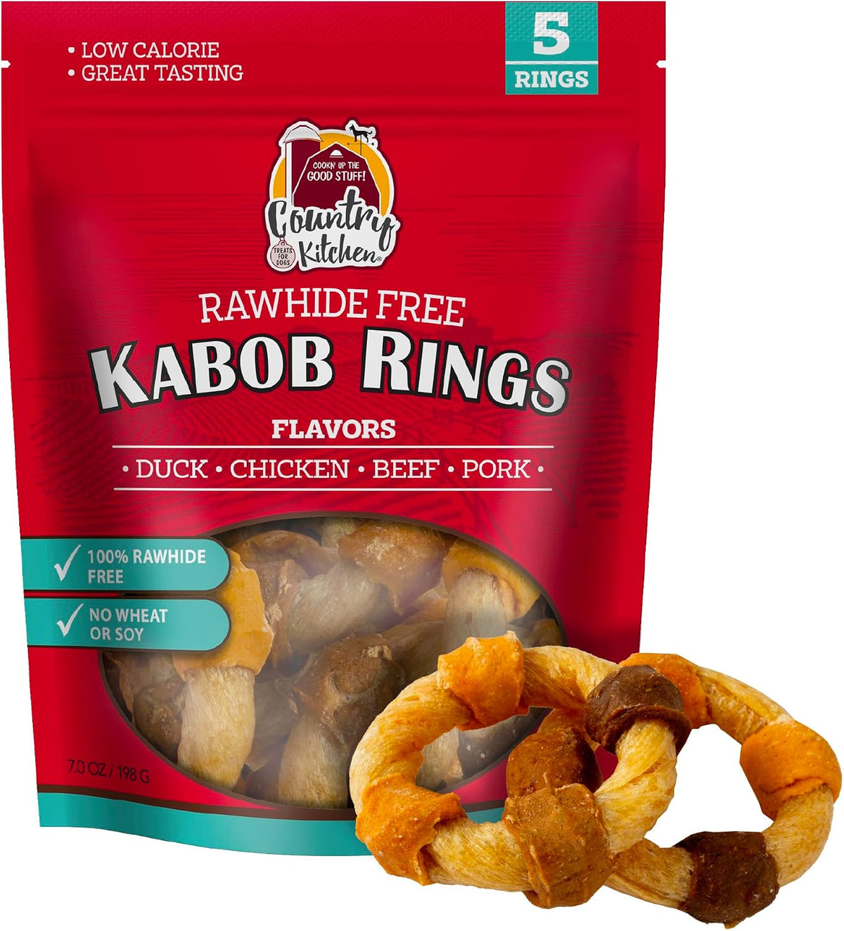 Country Kitchen Rawhide Free, Beef Twists Dog Chews, 9 Count (Pack of 12)