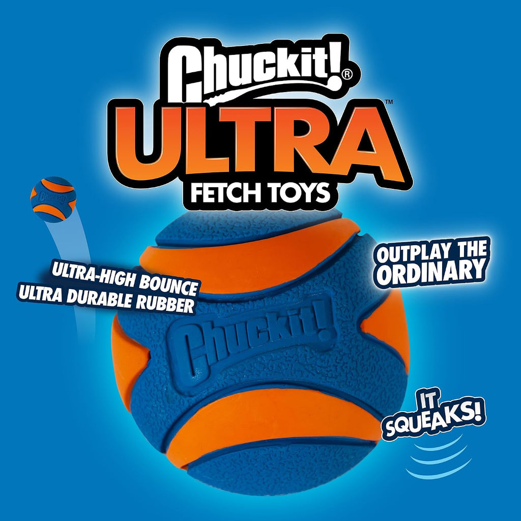 Chuckit! Ultra Ball Dog Toy, Durable Rubber, Medium 2.5-in, 2 Pack