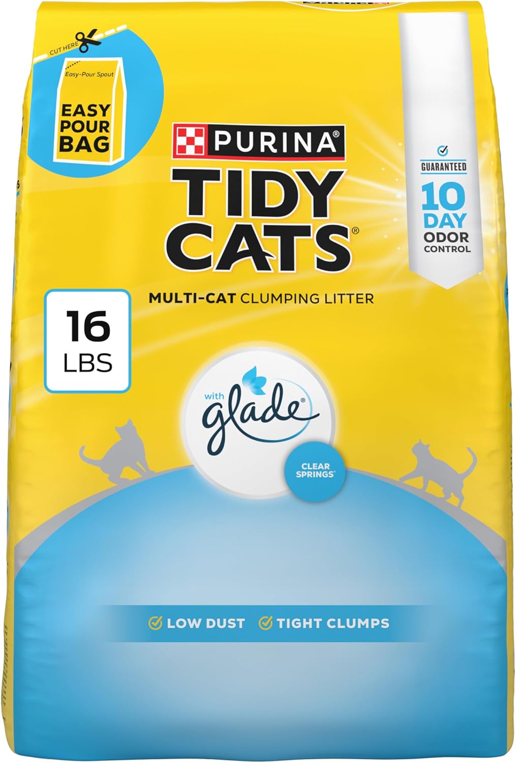 Purina Tidy Cats Clumping Cat Litter, Glade Clear Springs, 16 lb