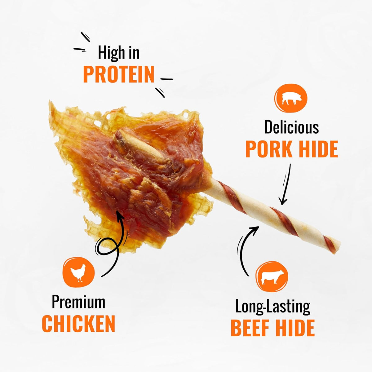 GOOD 'N' FUN Wings Long-Lasting Dog Treat Made with Real Protein, 24 oz