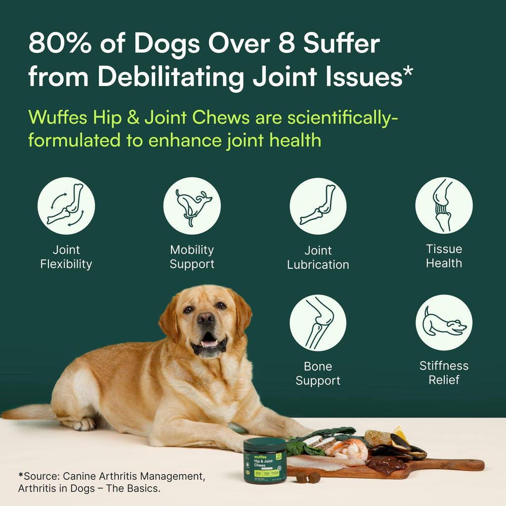 Wuffes Advanced Hip & Joint Chews for Small & Medium Dogs, Vet Recommended