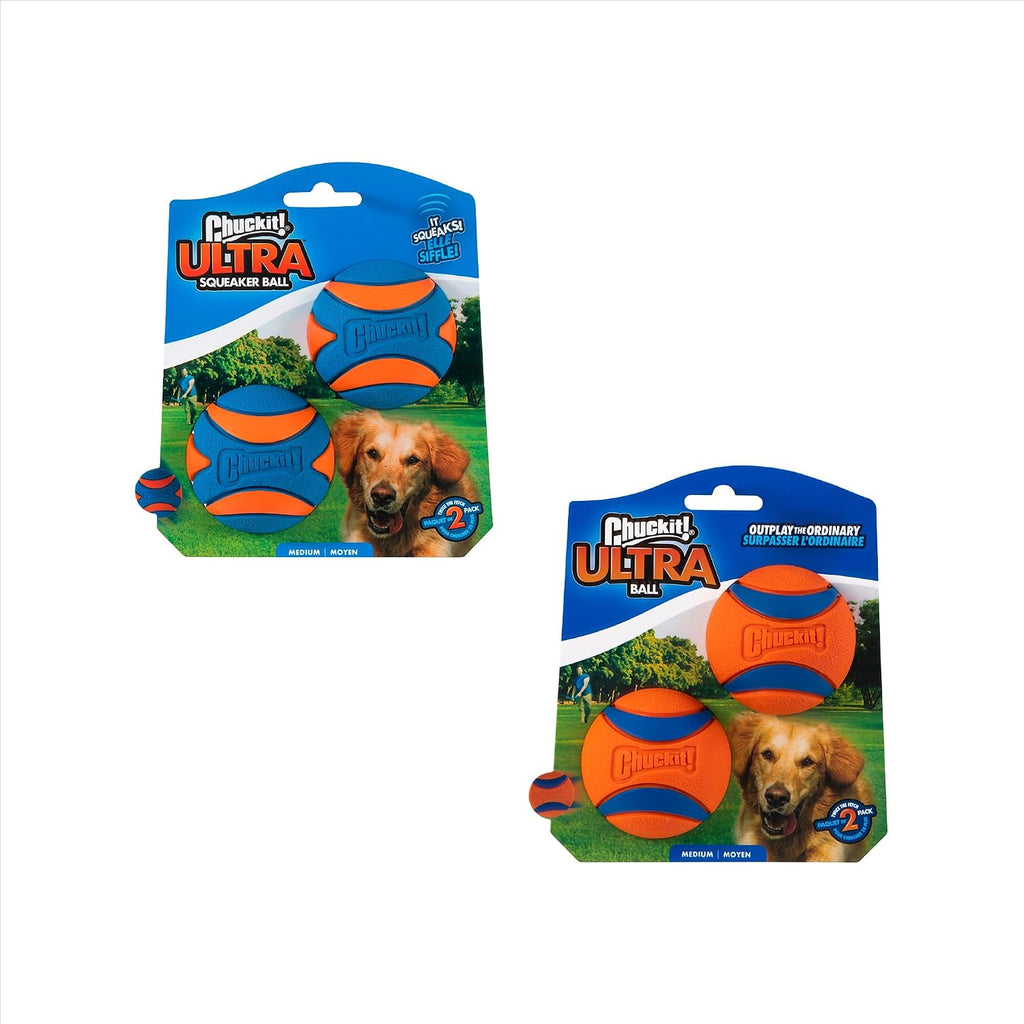 Chuckit! Ultra Ball Dog Toy, Durable Rubber, Medium 2.5-in, 2 Pack