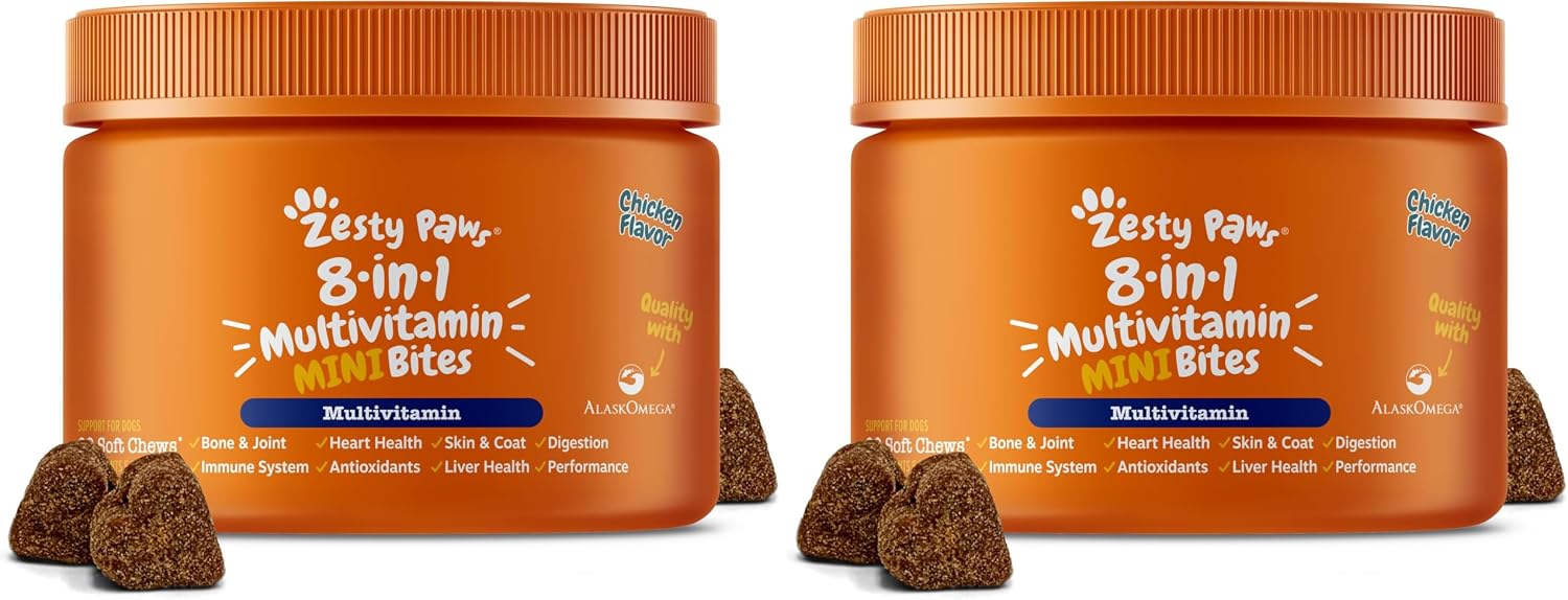 Zesty Paws Dog Vitamins - Dog Multivitamin Chews, Bison, 90 Ct