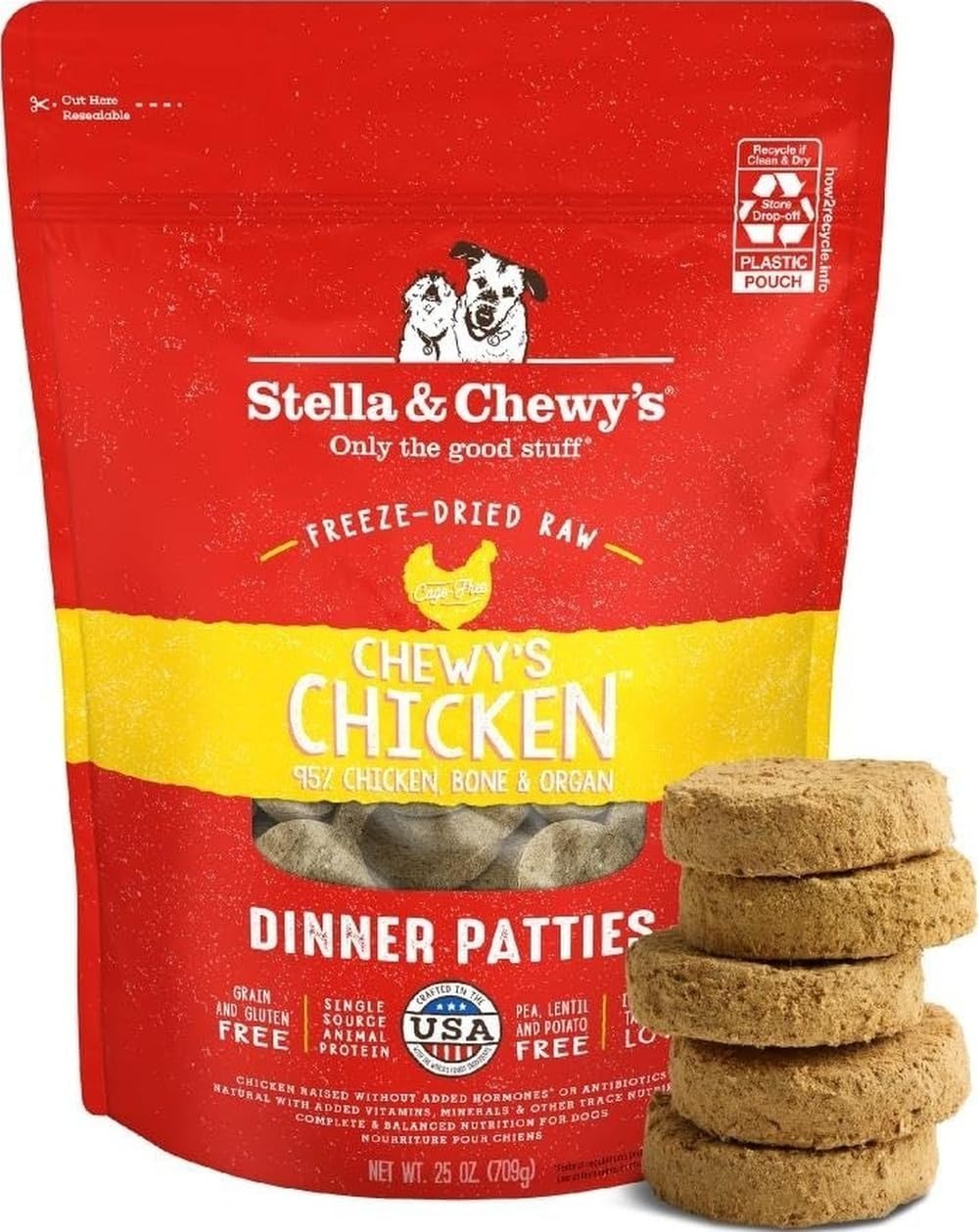 Stella & Chewy’s Freeze Dried Raw Dinner Patties – Grain Free Dog Food, Protein Rich Stella’s Super Beef Recipe – 5.5 oz