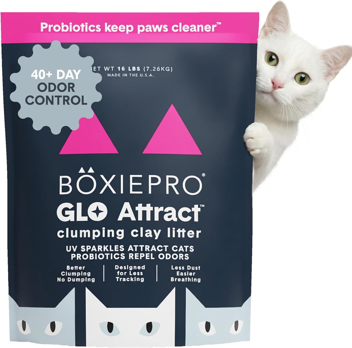 BoxiePro Bot Probiotic Cat Litter Automatic Box 40+ Day Odor Control 16 lb