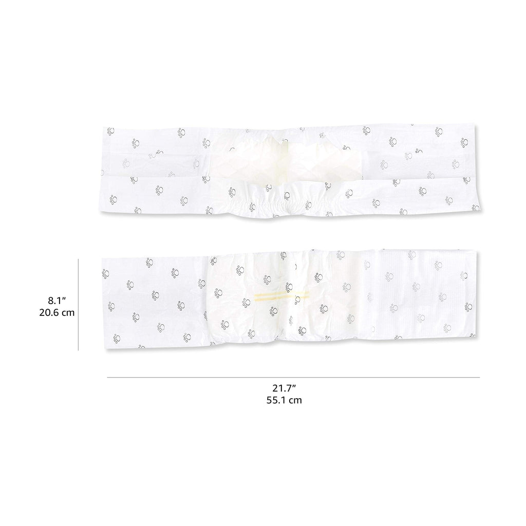 Amazon Basics Absorbent, Leakproof Male Dog Wrap Disposable Diapers with Wetness Indicator, Breathable, Small, White, 50-Pack