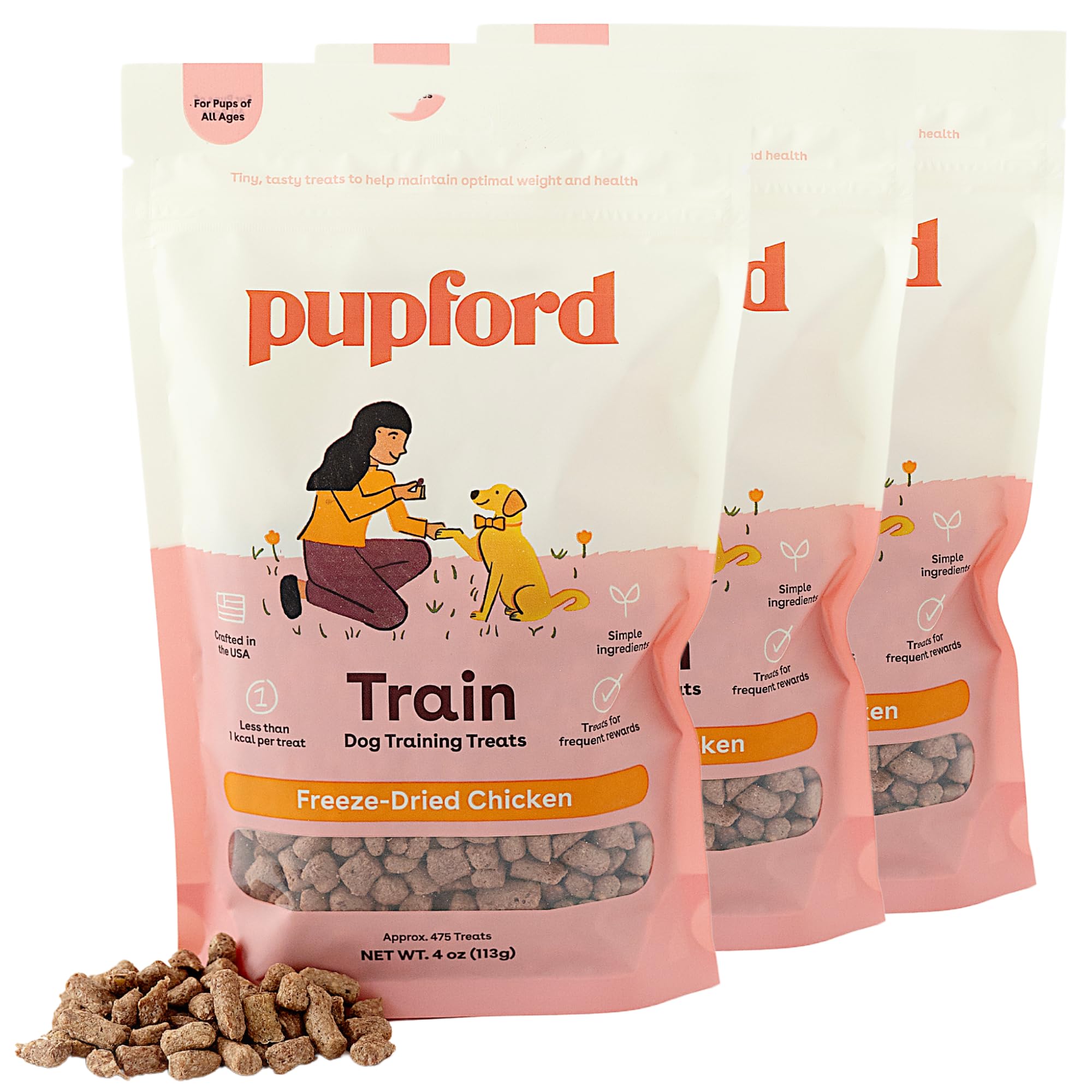 Pupford Freeze Dried Training Treats for Dogs & Puppies (Chicken, 4 oz)
