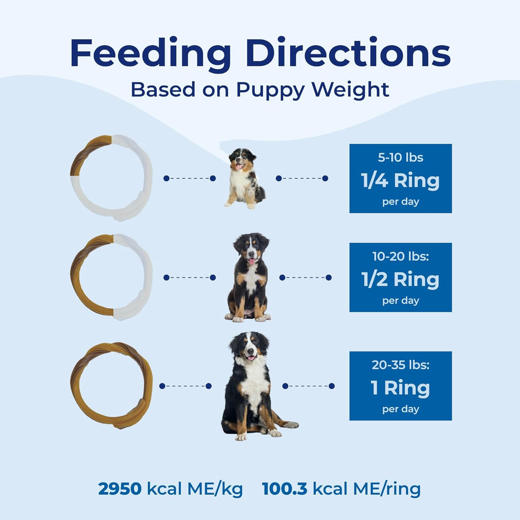 N-Bone Puppy Teething Rings, Chicken Flavor, Natural Puppy Teething Chews & Chew Treats, Helps Soothe Teething Gums, Calcium Enriched, 6 Rings