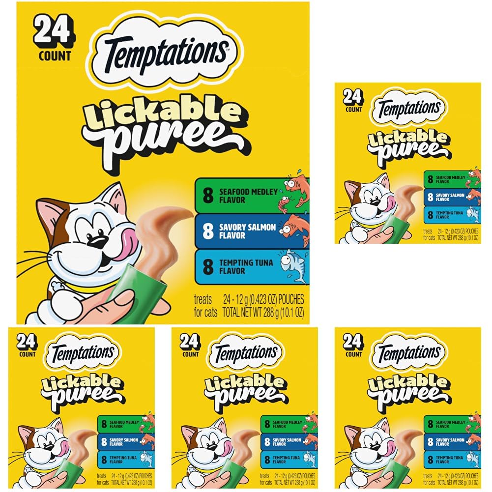 Temptations Creamy Puree Lickable Cat Treats, Beef Liver, 16 Count