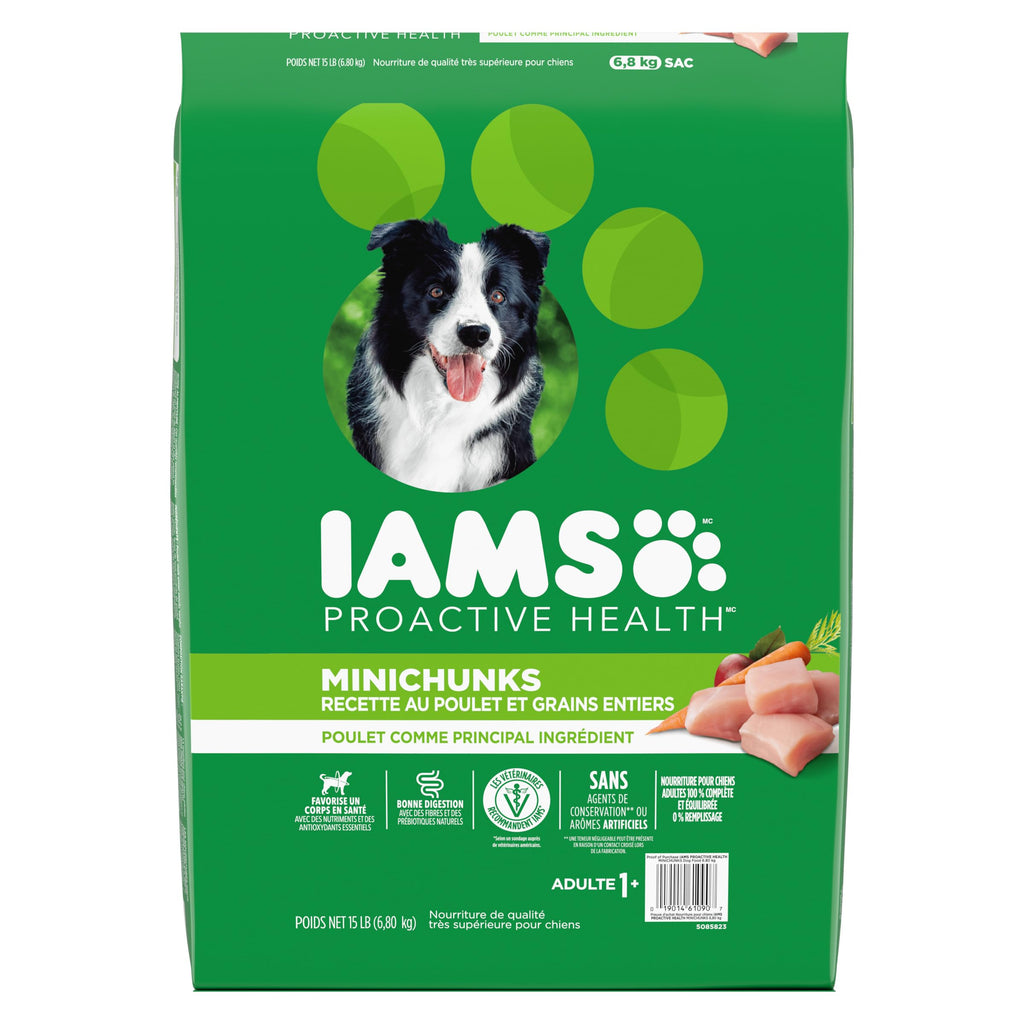 IAMS Proactive Health Adult Minichunks Dry Dog Food, Chicken, 40 lb