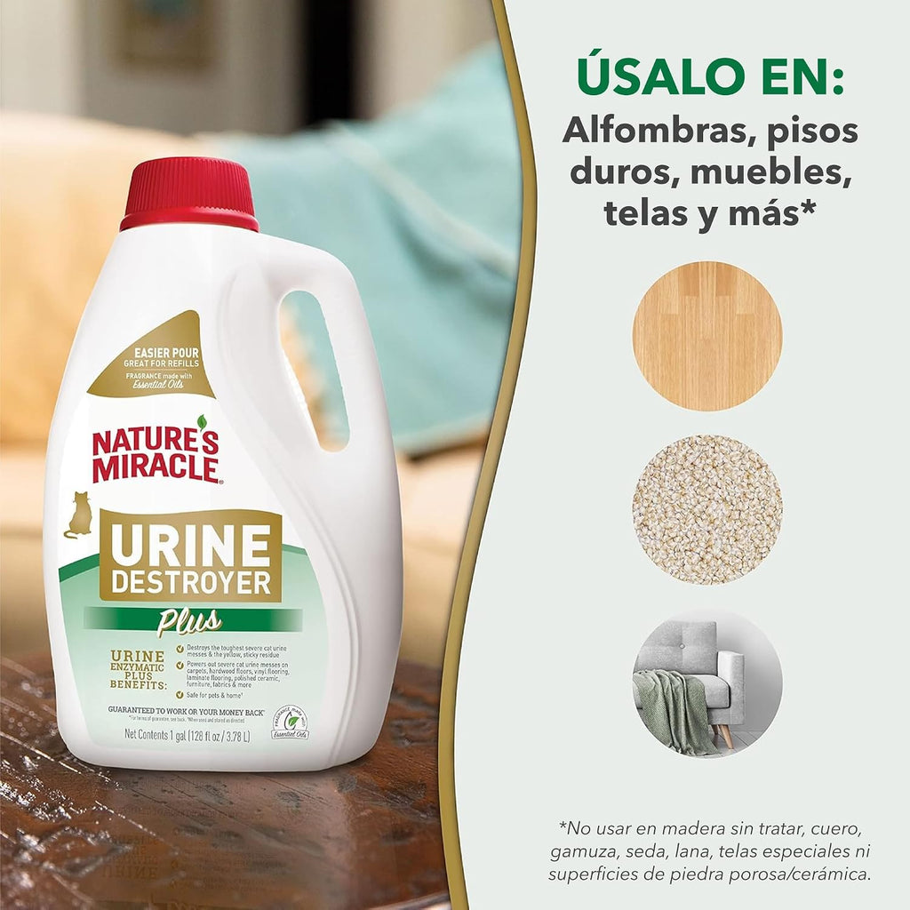 Nature's Miracle Cat Urine Destroyer Plus, Enzymatic Cleaner, 32 oz