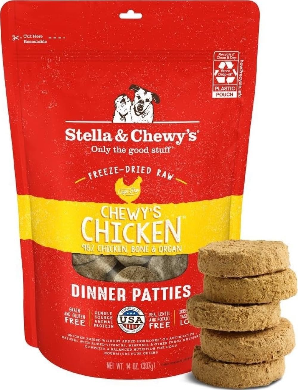 Stella & Chewy’s Freeze Dried Raw Dinner Patties – Grain Free Dog Food, Protein Rich Stella’s Super Beef Recipe – 5.5 oz
