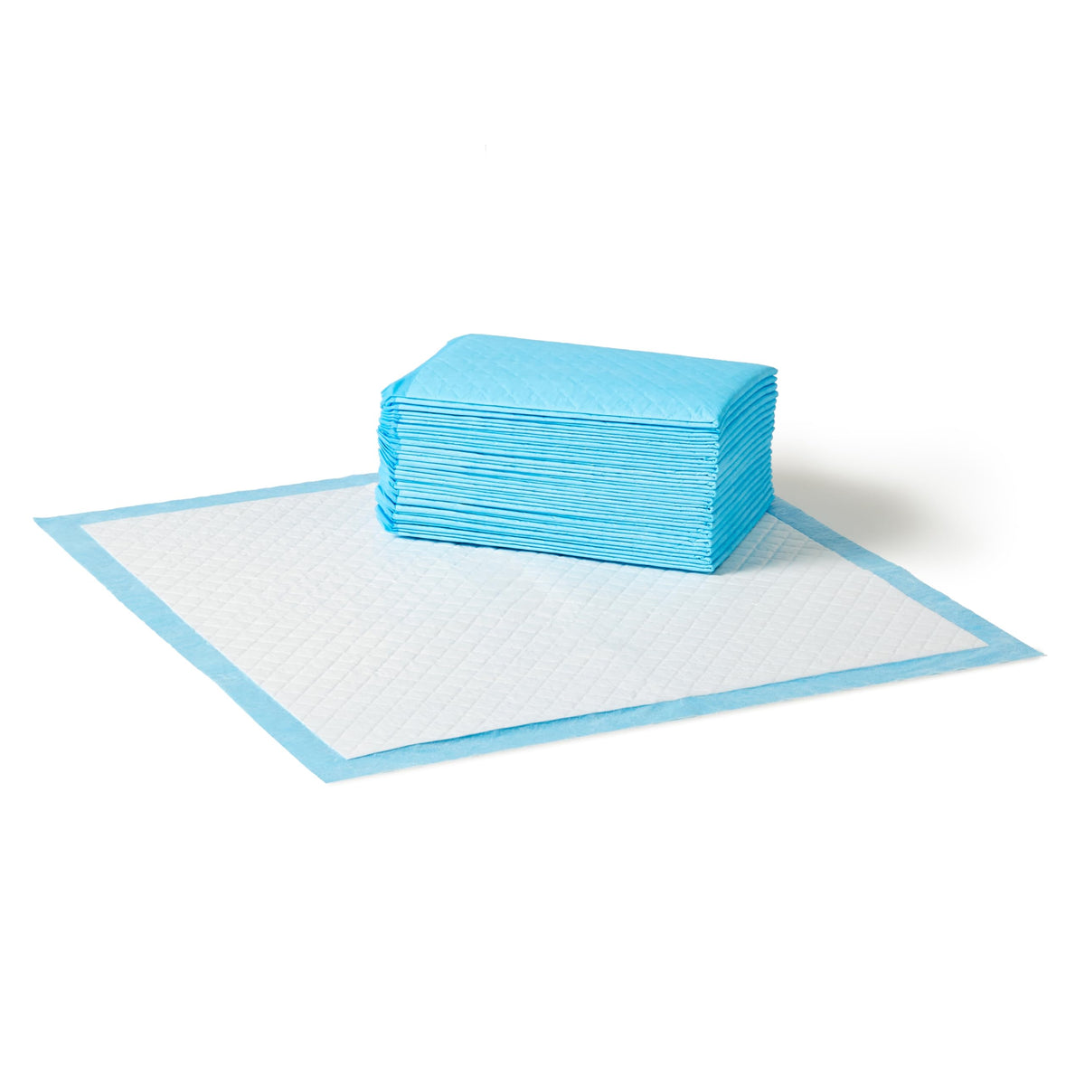 Amazon Basics X-Large Heavy Duty Absorbent Puppy Potty Pads, Leak-Proof, Quick-Dry, Super Absorbent Gel Technology for Dog Training, 28 x 34 Inches, Blue & White, Pack of 50