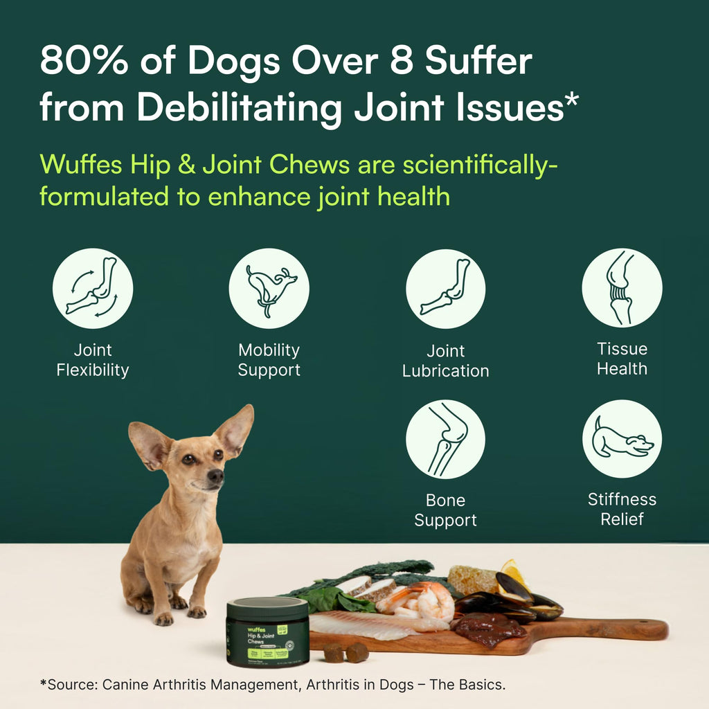 Wuffes Advanced Hip & Joint Chews for Small & Medium Dogs, Vet Recommended