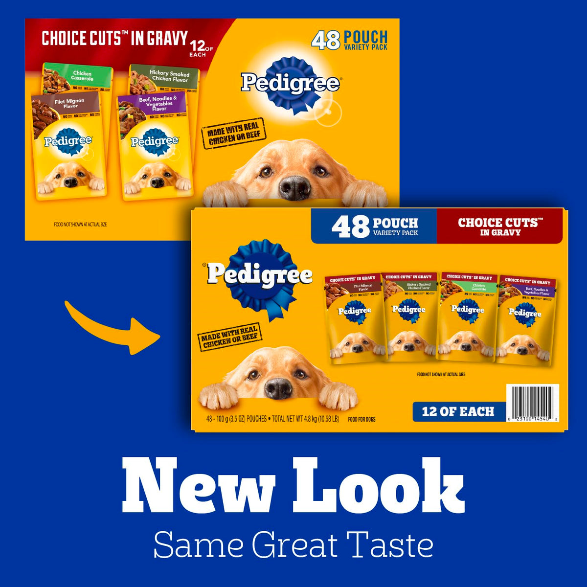 Pedigree Choice Cuts Wet Dog Food Pouch, Protein Variety, 3.5 oz, 30 Count