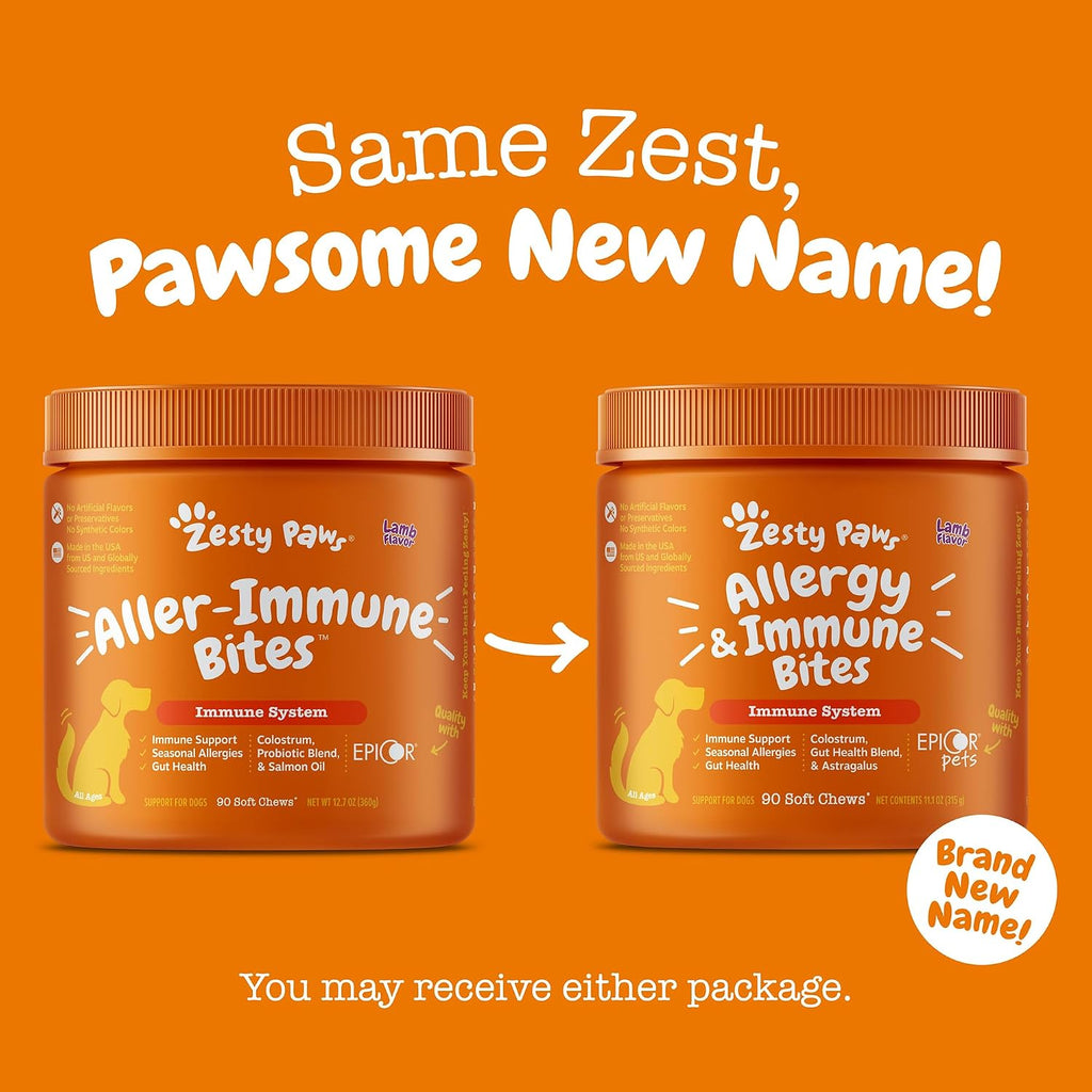 Zesty Paws Dog Allergy Chews - Dog Allergy Relief, Lamb, 90 Ct