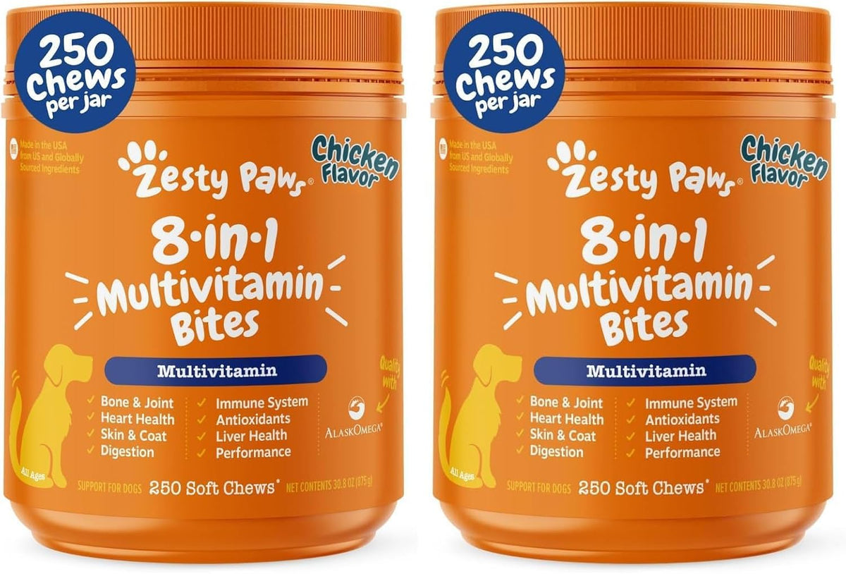 Zesty Paws Dog Vitamins - Dog Multivitamin Chews, Bison, 90 Ct