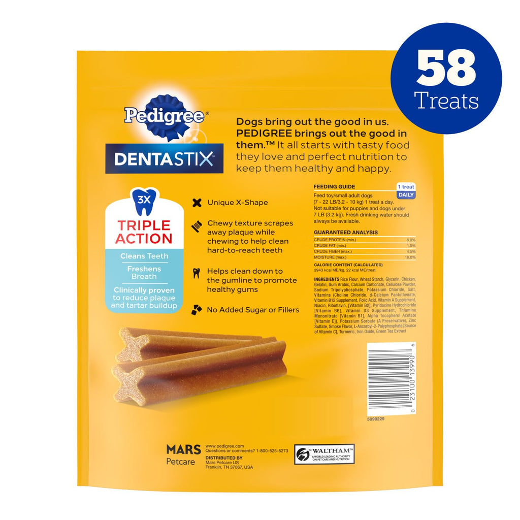 Pedigree Dentastix Small & Toy Breed Dental Dog Treats, Fresh, 102 Count
