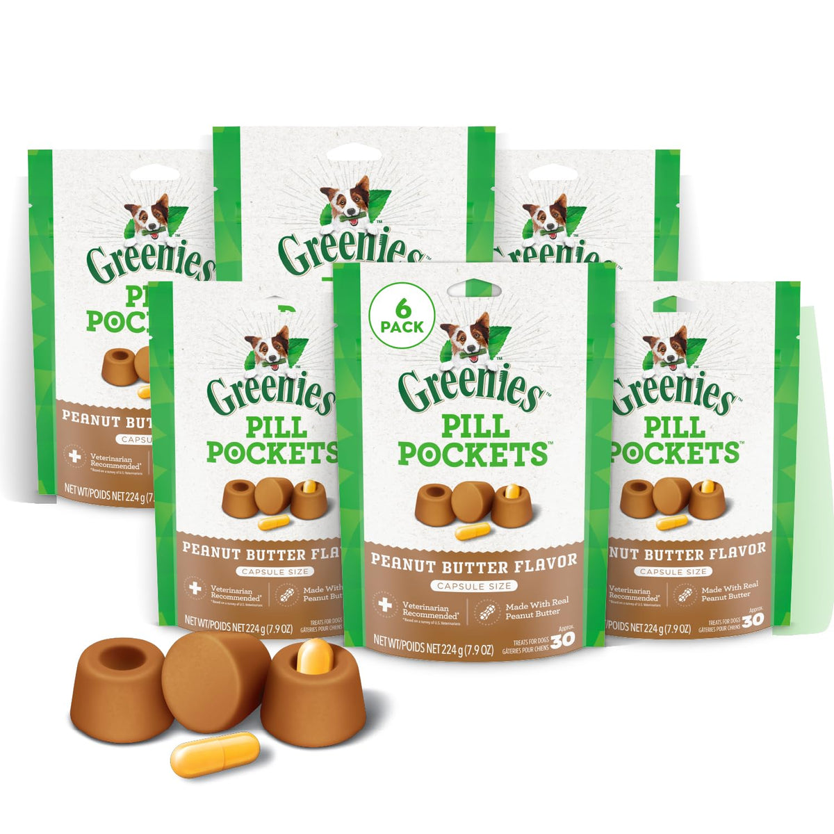 Greenies Pill Pockets Large Size Dog Treats, Peanut Butter, 15.8 oz