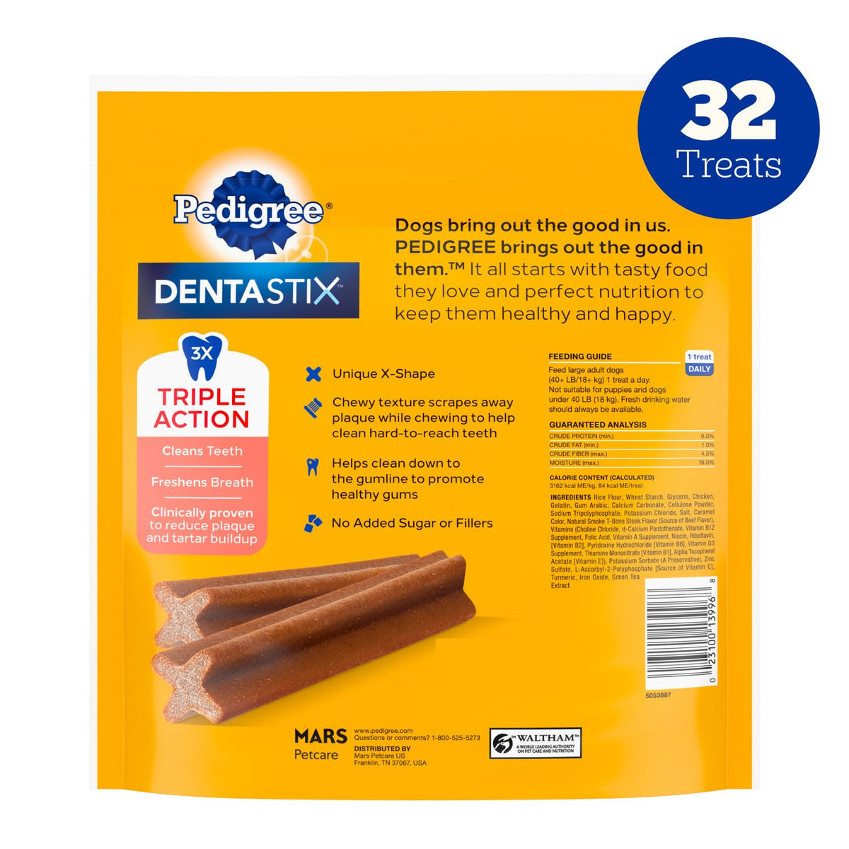 Pedigree Dentastix Large Breed Dental Dog Treats, Fresh, 36 Count