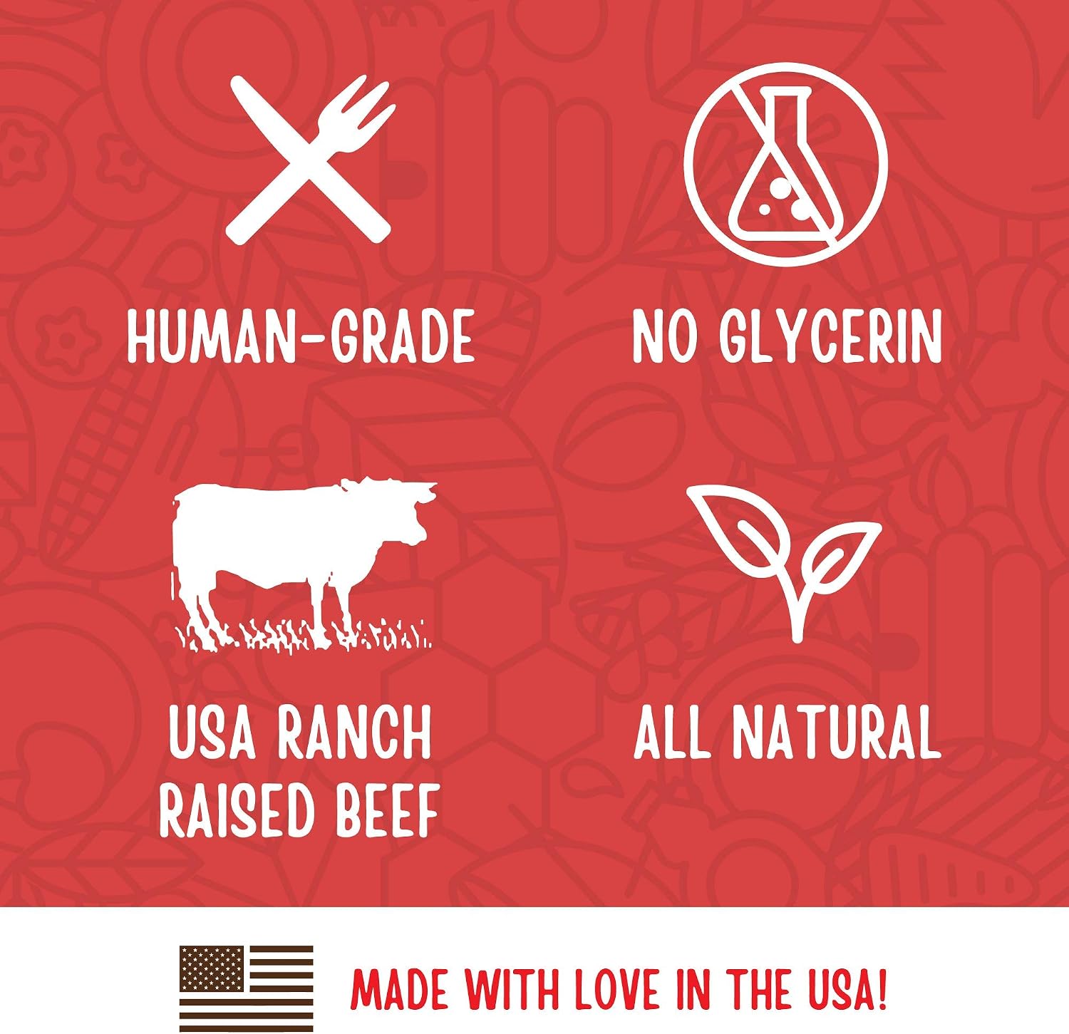 Full Moon Beef Jerky Healthy All Natural Dog Treats Human Grade Made in USA Grain Free 11 oz (Pack of 4)