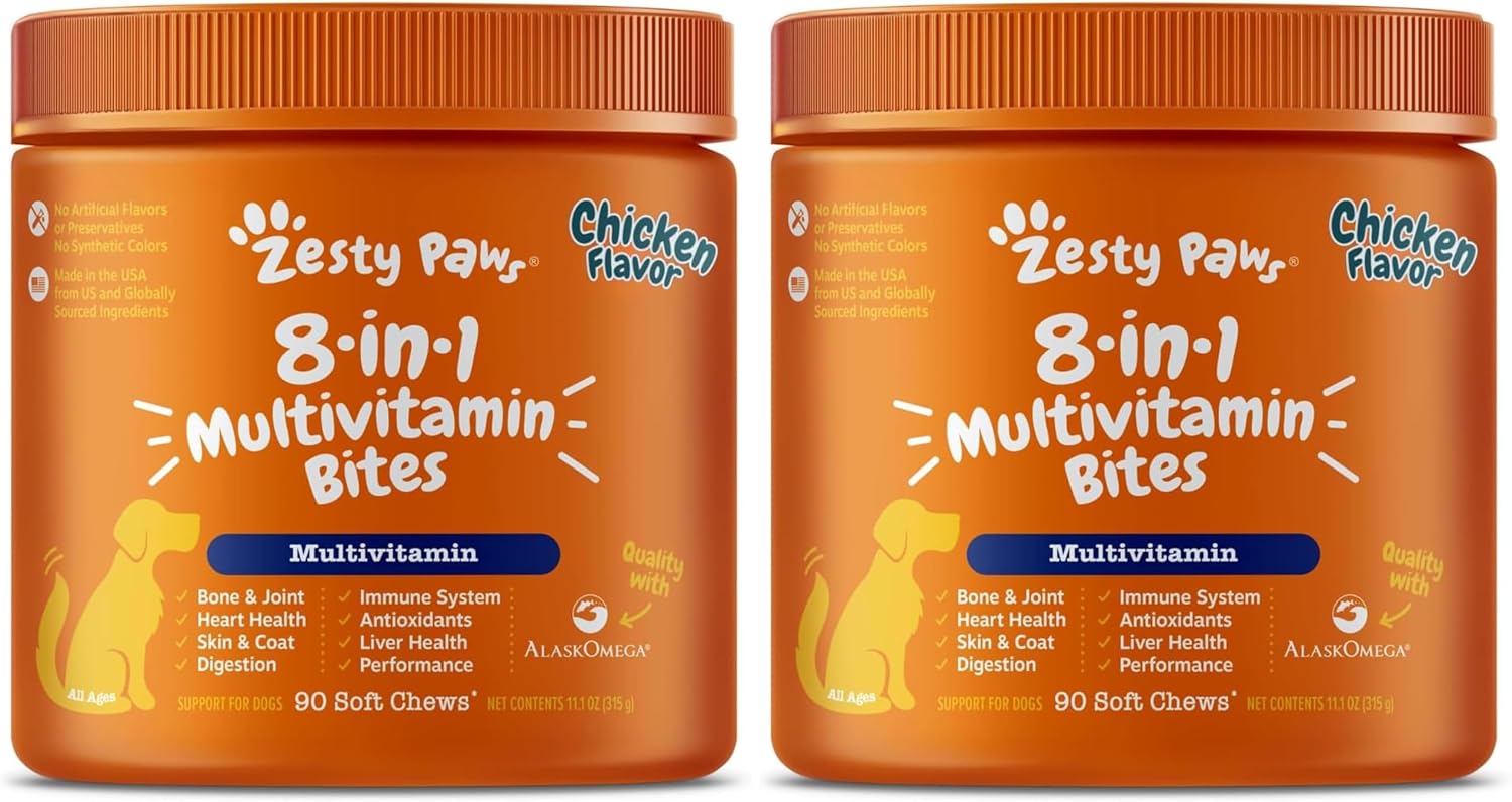 Zesty Paws Dog Vitamins - Dog Multivitamin Chews, Bison, 90 Ct