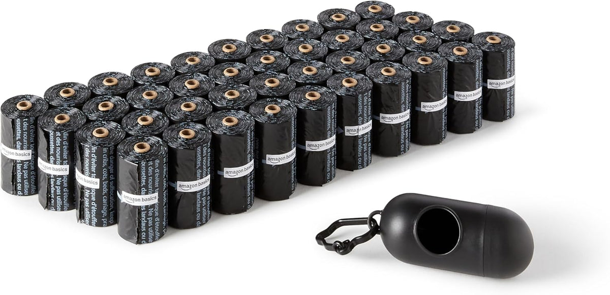 Amazon Basics Dog Poop Bags, 120 Count, Enhanced for Guaranteed Leakproof, Unscented, Green