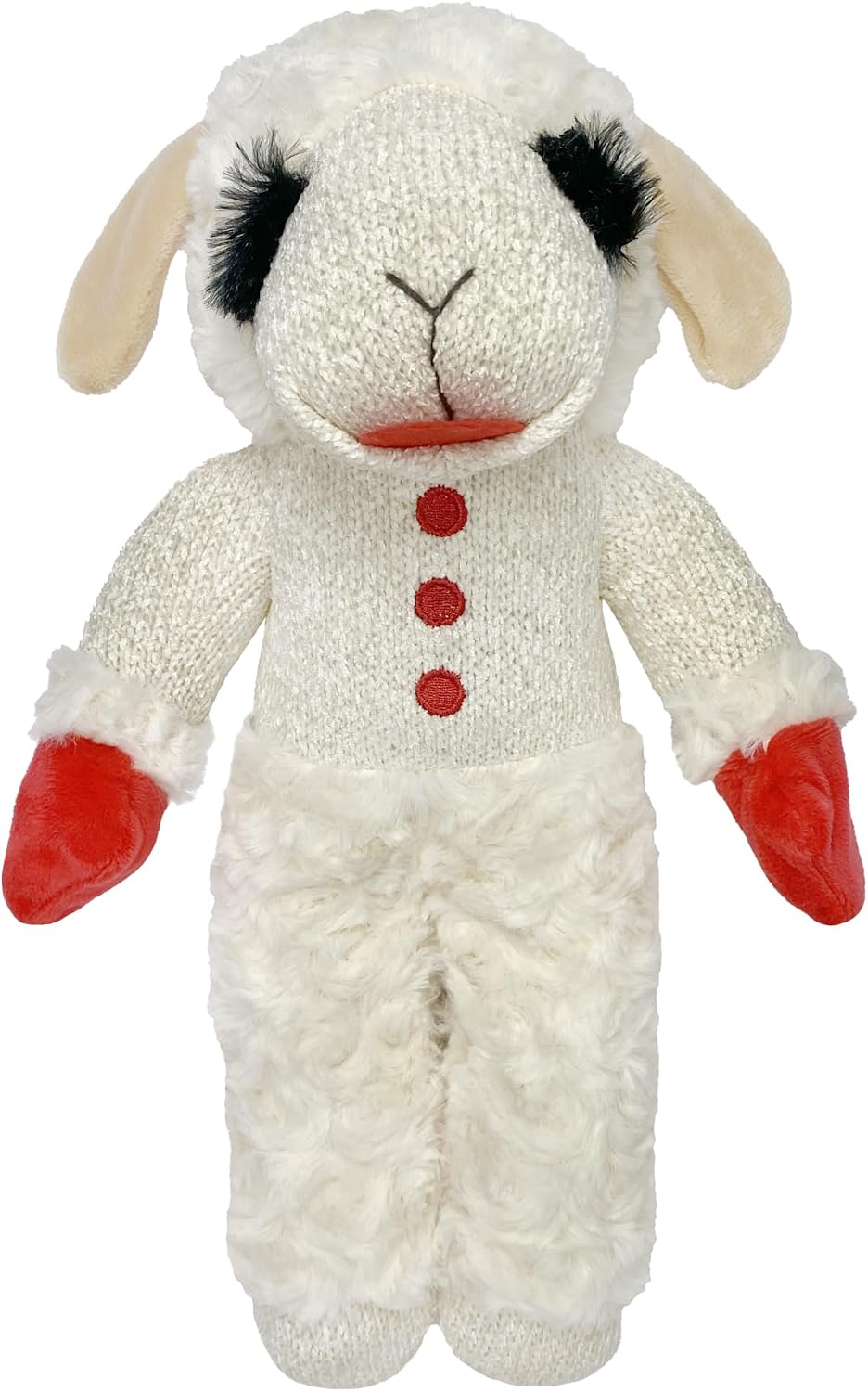 Multipet Lamb Chop Dog Plush Toy - Squeaky Toy for All Dogs - Extra Soft Plush - Stuffed Animal Dog Toy for Cuddling & Playing - Cute Pet Toy (6", Cream)