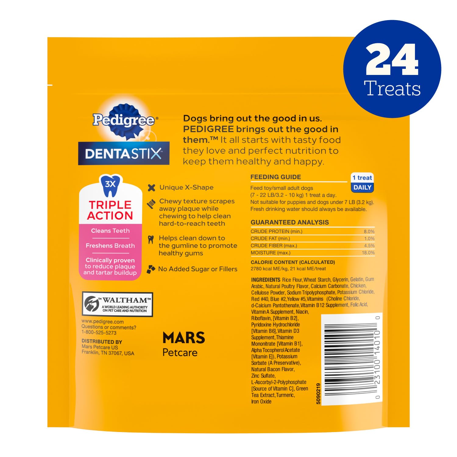 Pedigree Dentastix Small & Toy Breed Dental Dog Treats, Fresh, 102 Count