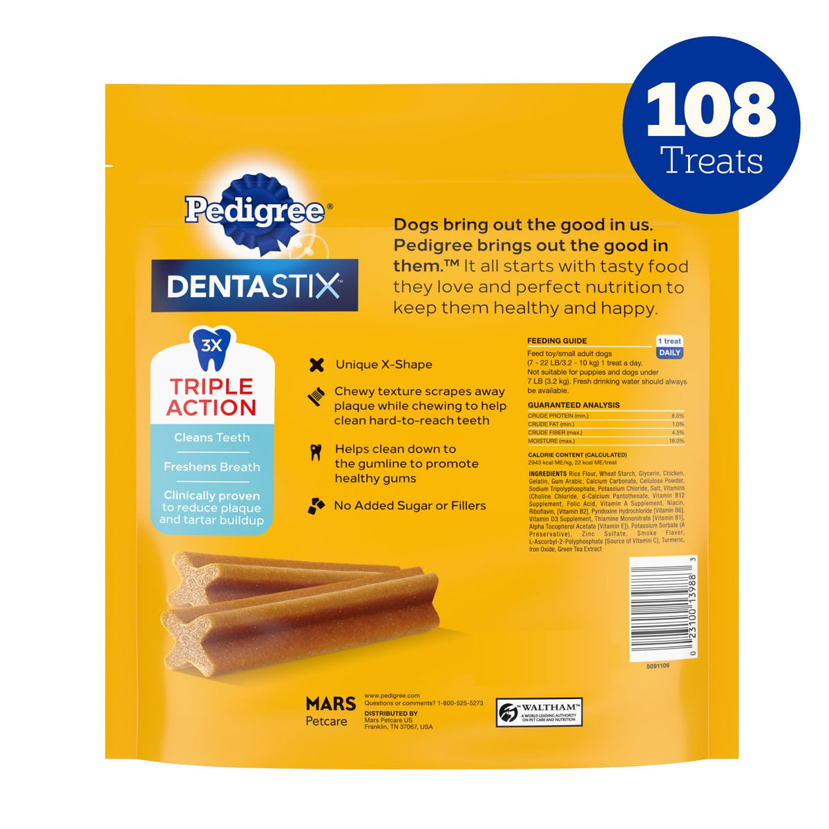 Pedigree Dentastix Small & Toy Breed Dental Dog Treats, Fresh, 102 Count