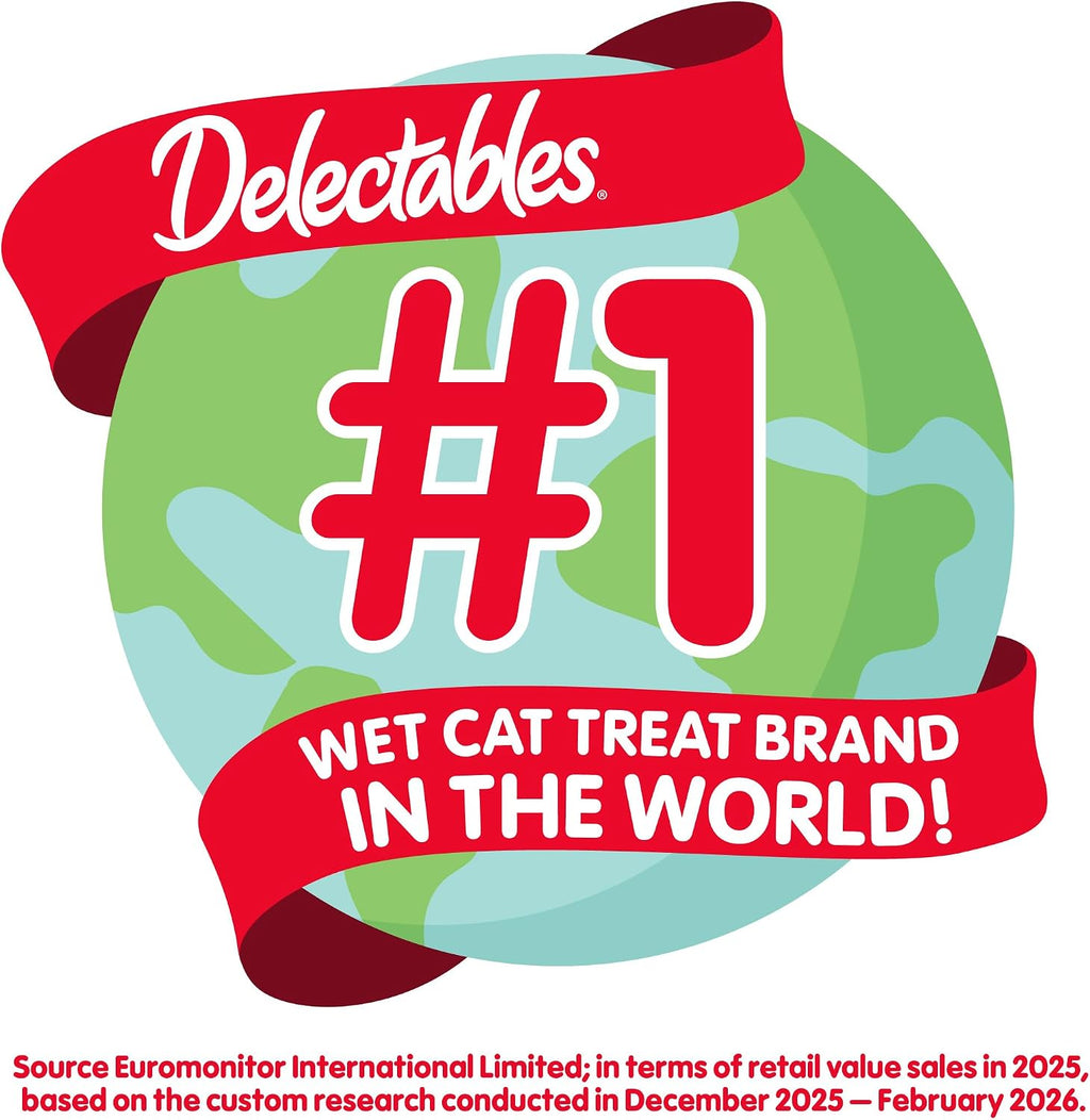 Delectables Squeeze Up Variety Pack, Creamy Squeezable Puree, Lickable Wet Cat Treats, Grain Free, No Added Fillers, No by-Products, No Added Preservatives, 0.5 Ounces Tube, 20 Tubes Total