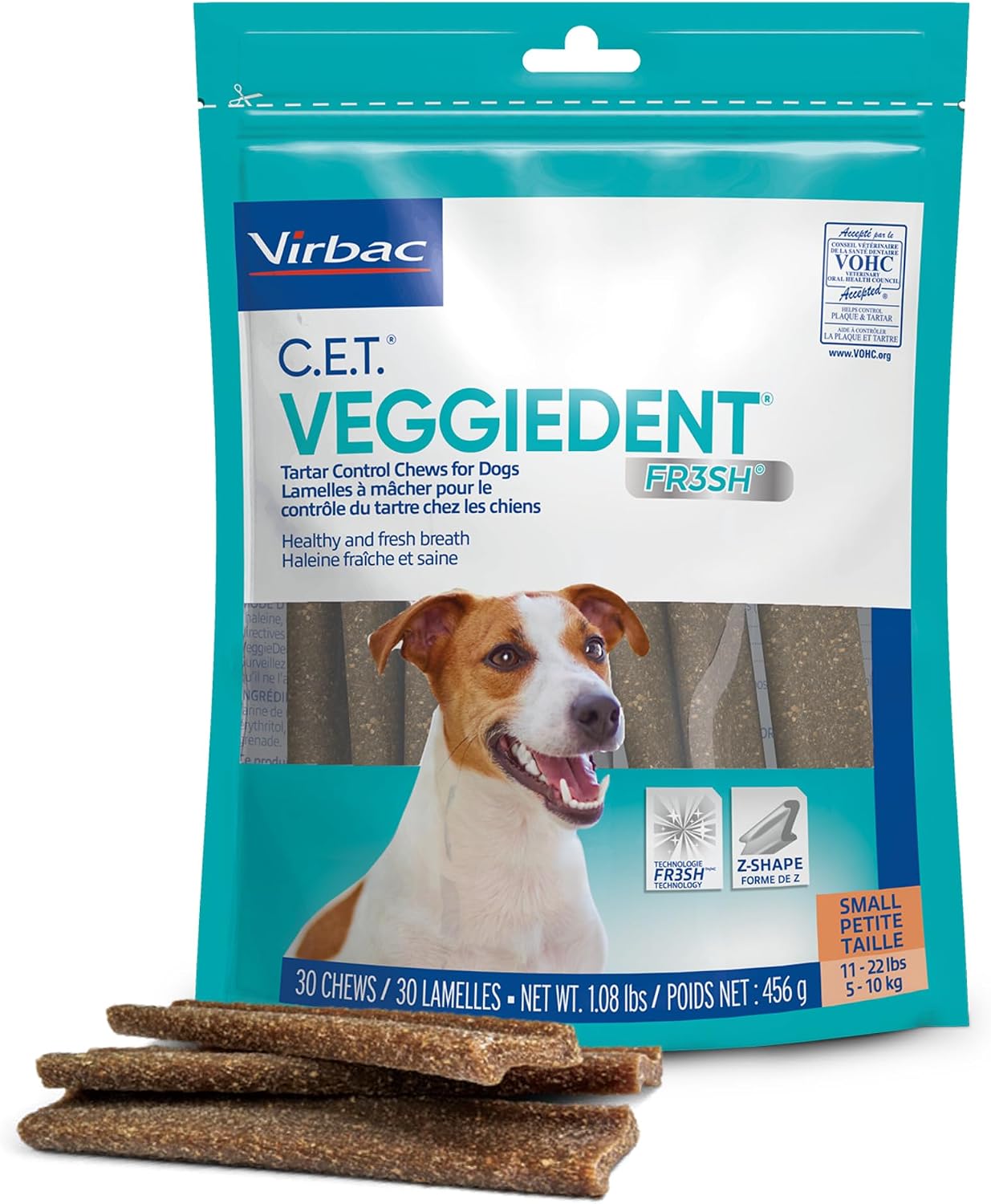 C.E.T. Veggiedent Fr3sh Plaque and Tartar Control Chews for Dogs, Medium