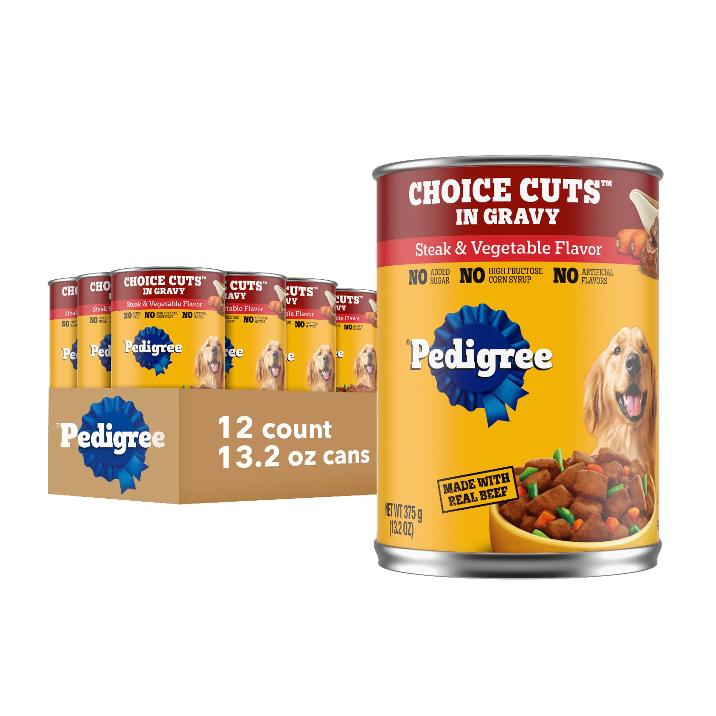 Pedigree Choice Cuts Wet Dog Food, Beef & Country Stew, 13.2 oz, 12 Count