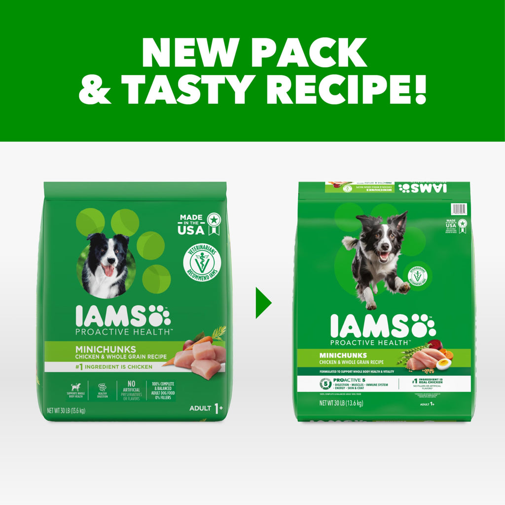 IAMS Proactive Health Adult Minichunks Dry Dog Food, Chicken, 40 lb