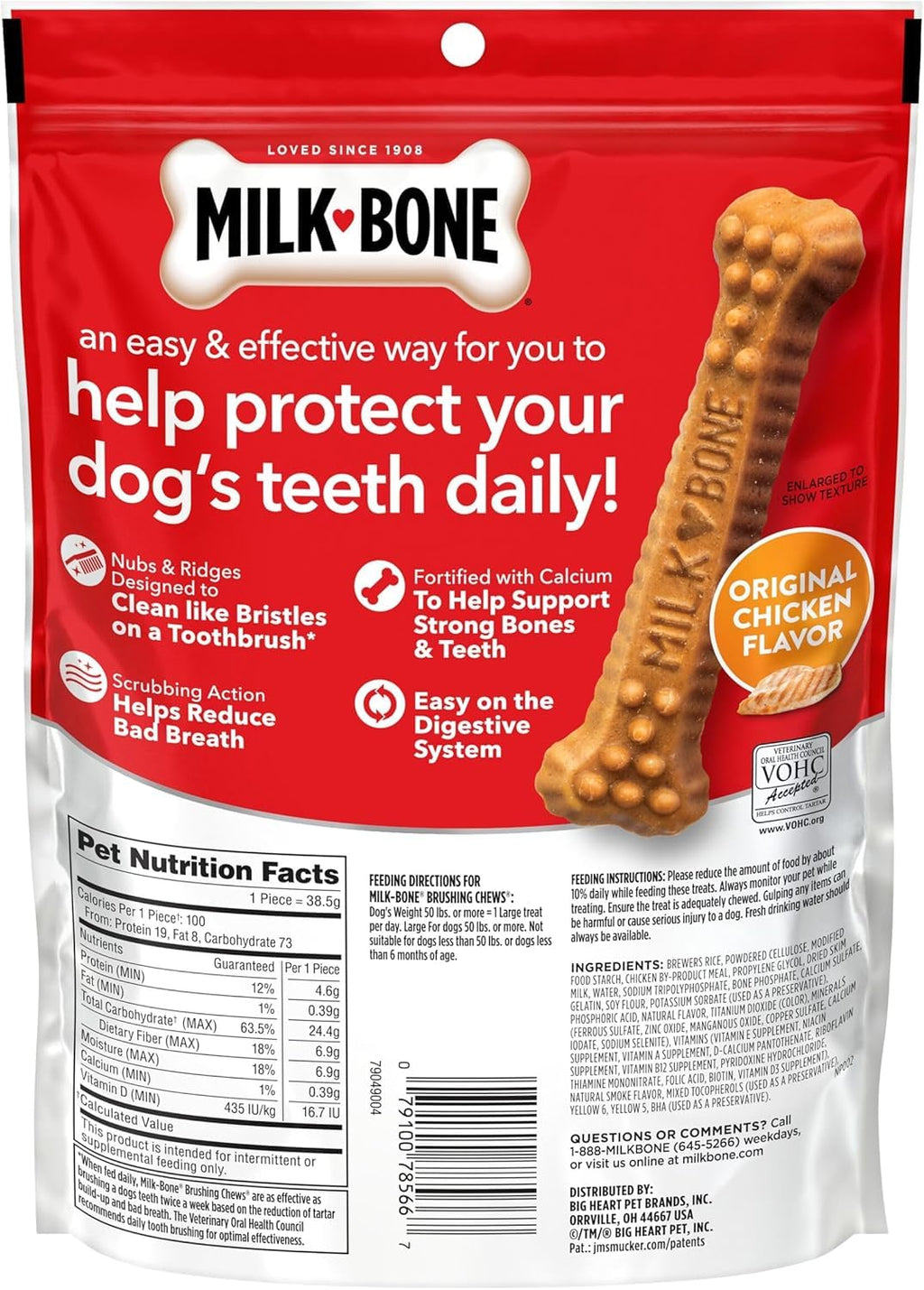 Milk-Bone Brushing Chews, Small/Medium, Original Flavor, 35 Dental Treats